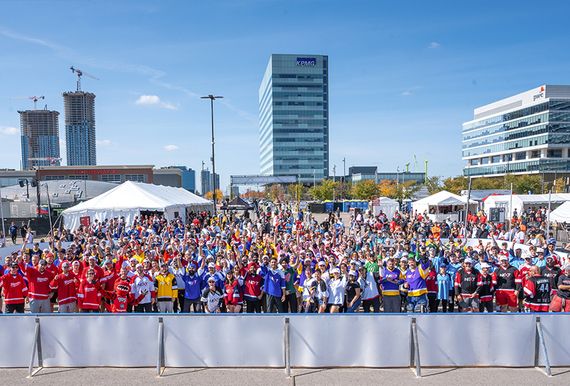 Event photo of thousands of PMCF Road Hockey players